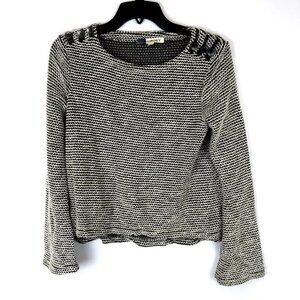 Roxy Women’s Knit Grey Black Long Sleeve Sweatshirt Size Extra Small